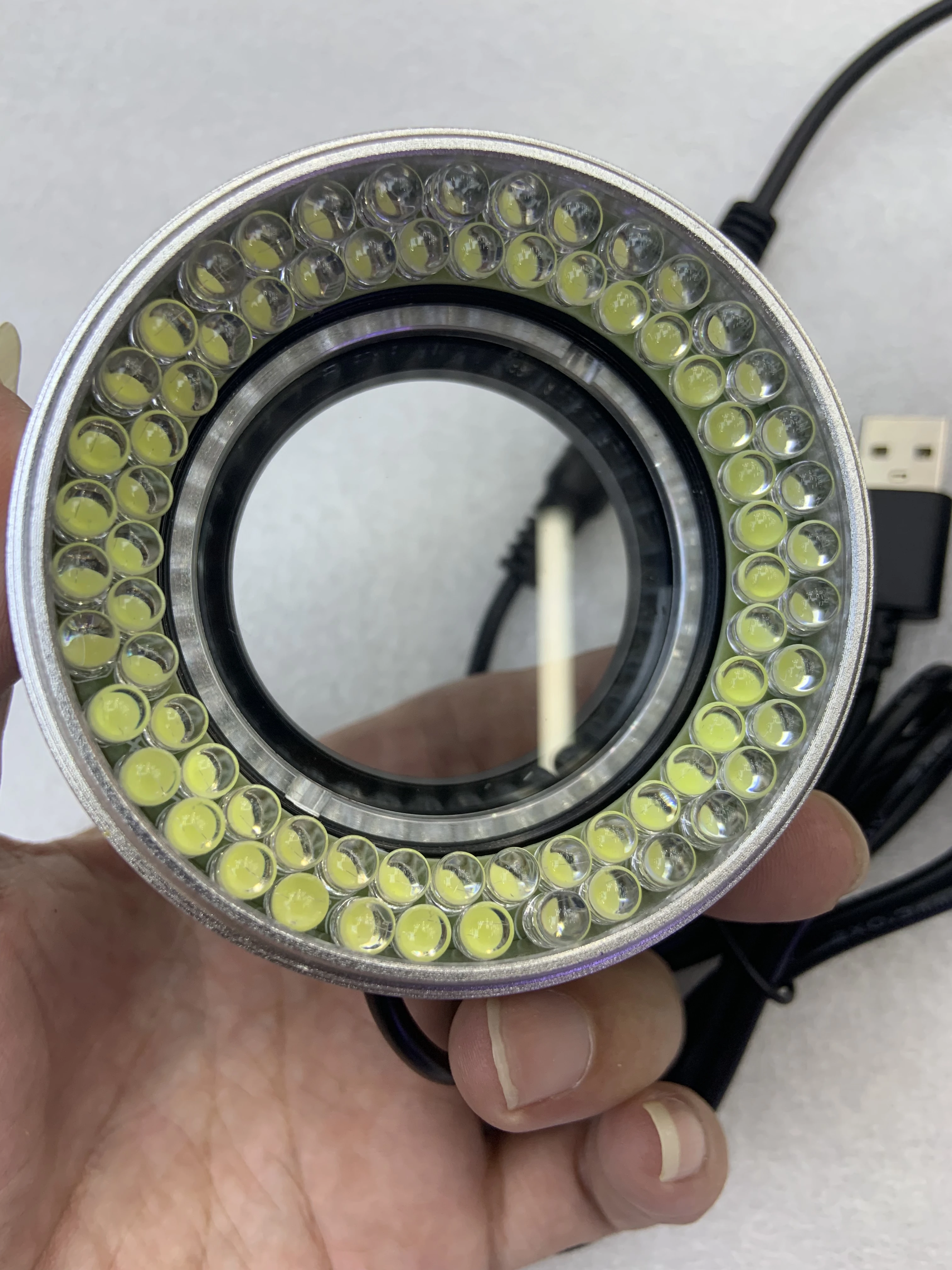 Microscope 72 LED Ring Light Illuminator Lamp Adjustable Dimmer Illuminator Source for Monocular Binocular Stereo Trinocular