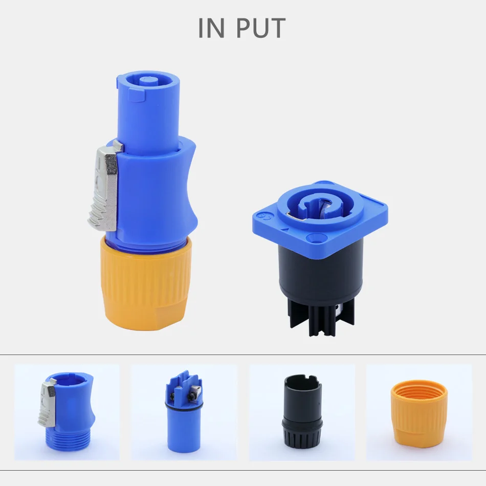 2PCS/1set Waterproof Powercon Connector 3Pins NAC3FCA 20A AC Cable Power Connector 250V Speaker Chassis Adapter