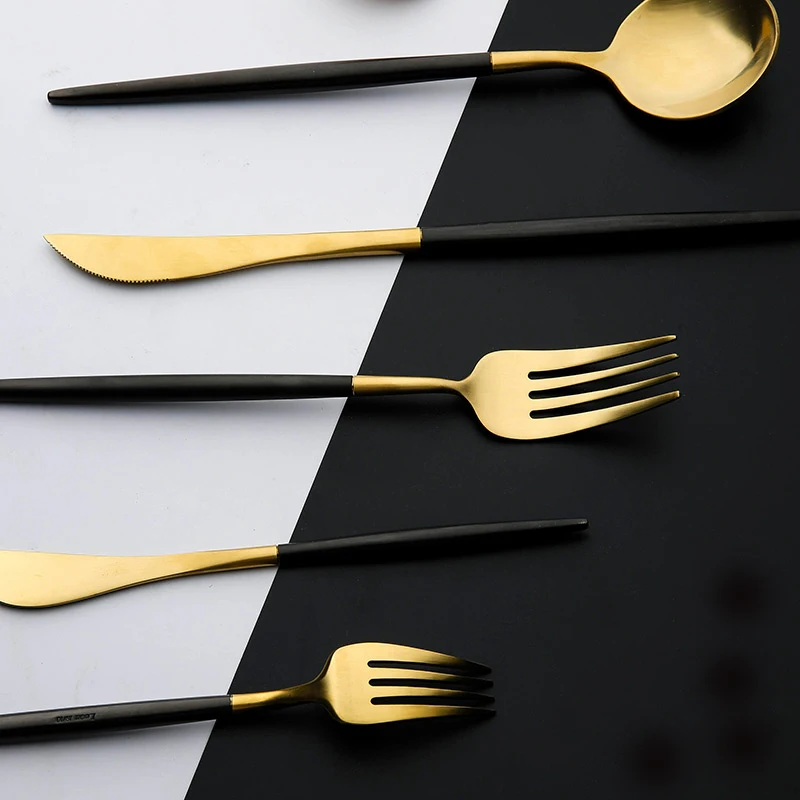 Dinnerware Cutlery Set Tableware Set Gold Cutlery Stainless Steel Spoon Fork Spoon Tableware Kitchen Spoon And Fork Set