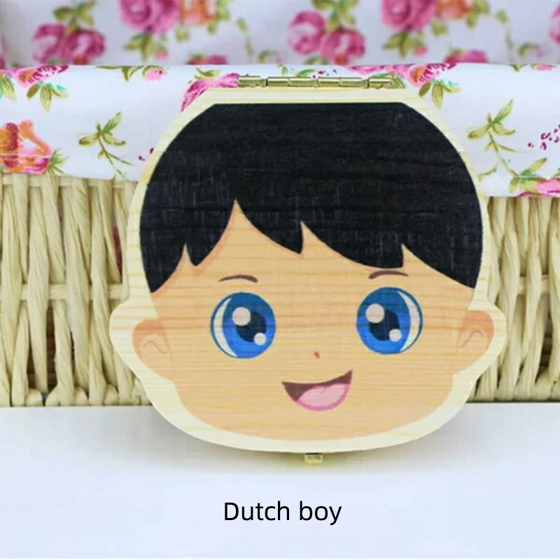 Caja de madera para dientes de bebé, organizador de Lanugo, Umbilical, inglés/español/francés/ruso/italiano/holandés, guardar recuerdos de regalo,