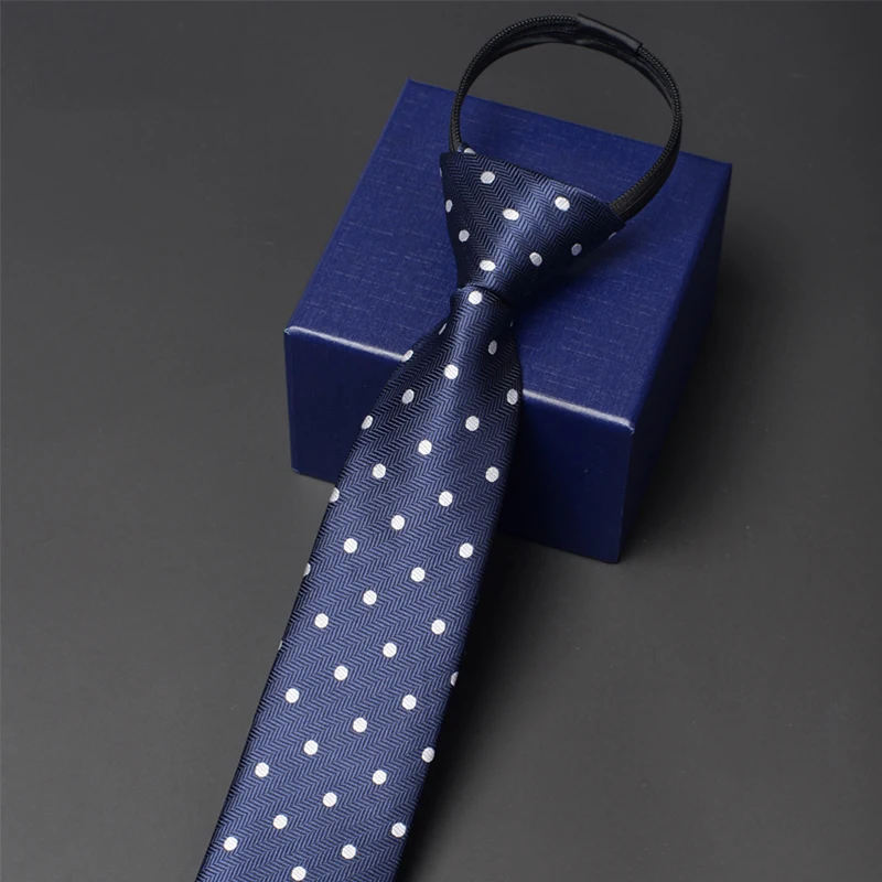 

Brand New Men's 6CM Zipper Tie High Quality Men Business Work Necktie Fashion Formal Slim Neck Tie For Men Classical Blue Ties