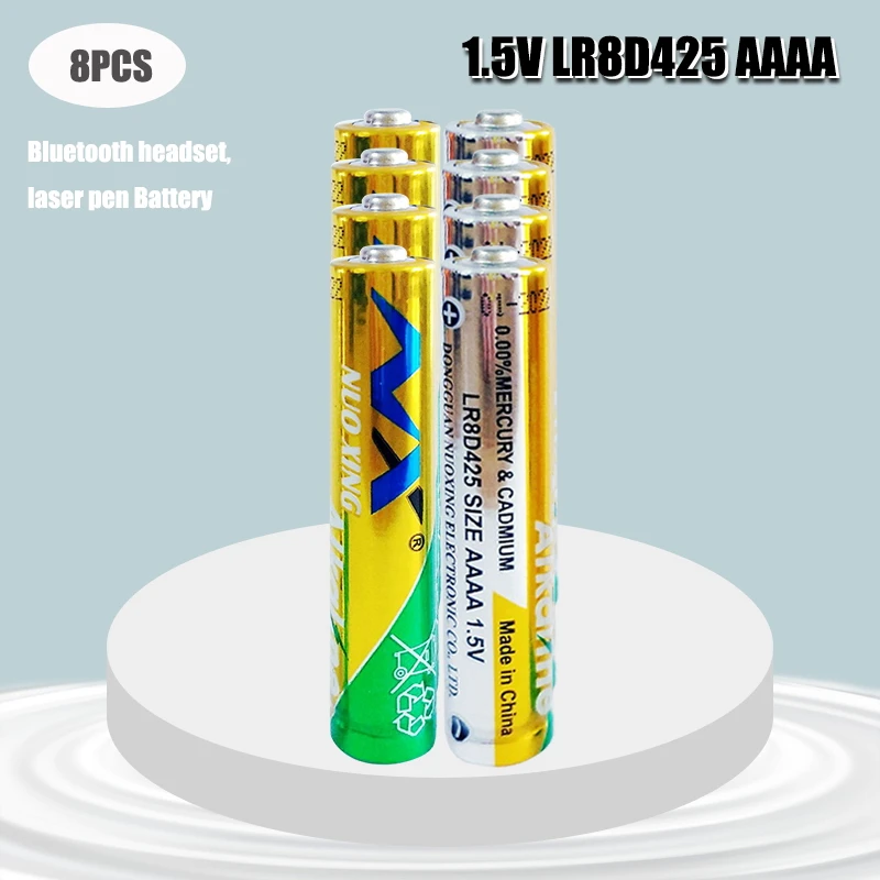 8PCS AAAA Alkaline Battery LR61 AM6 1.5V Batteries E96 LR8D425 MN2500 MX2500 4A For Bluetooth Earphone Alarm Clock