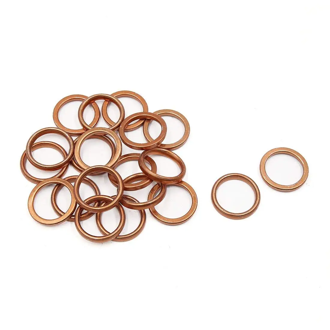 20 Pcs 39mm Outer Dia Copper Tone Metal Motorcycle Exhaust Pipe Muffler Gasket, Pack