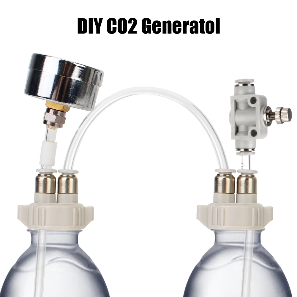 CO2 Generator System Kit With Pressure Air Flow Device Homemade CO2 DIY CO2 Valve Diffuser For Fish Tank Water Grass