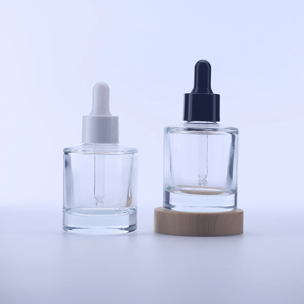 

100PCS 30Ml Clear Thick Glass Dropper Bottle botella cristal Empty Cosmetic Packaging Container Vials Essential Oil Bottles