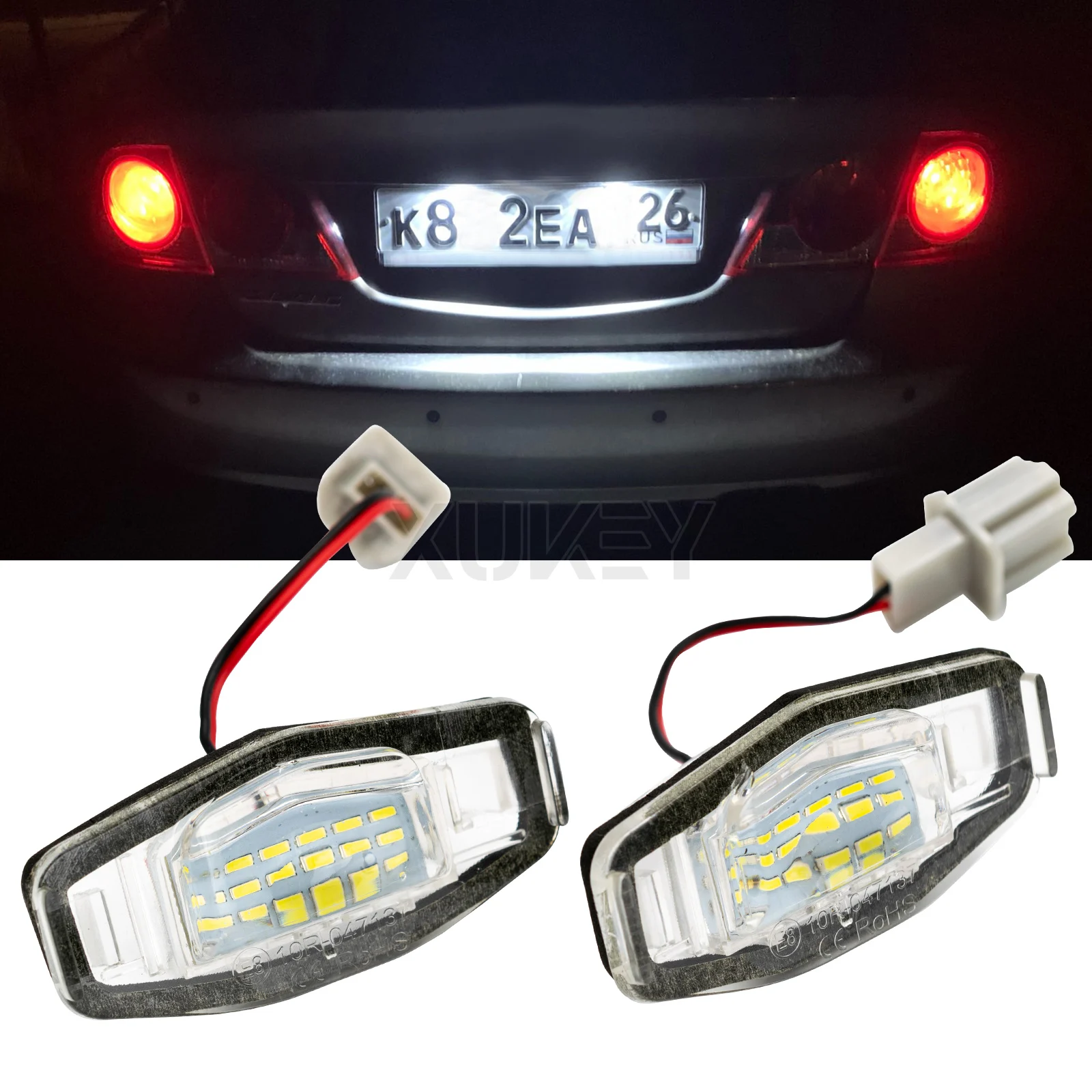 

2Pcs Error Free Xenon White LED License Number Plate Light For Acura MDX RL TL TSX ILX RDX Honda Accord Odyssey Pilot City Civic