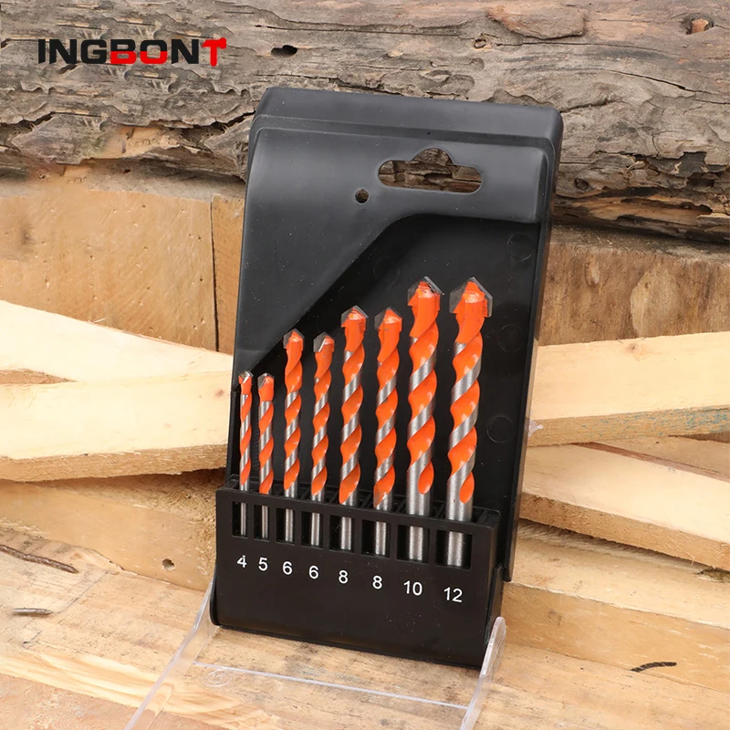 INGBONT صلابة عالية متعددة الوظائف الزجاج مثقاب الخشب معدن الفولاذ المقاوم للصدأ الاسمنت جدار الحفر اليد الكهربائية سبيكة الصلب الحفر