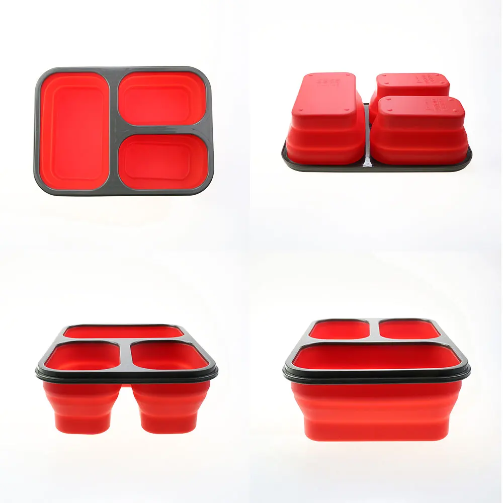 Silicone World 1300ML Silicone Collapsible Portable Lunch Box Large Capacity Bowl Lunch Bento Box Folding Lunchbox Eco-Friendly