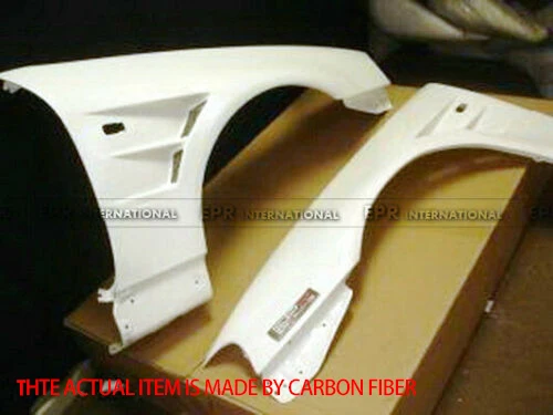 For Nissan Skyline R34 GTR BN Style Carbon Fiber Black Glossy Finished Front Fender Mudguards Exterior Bodykits Kit