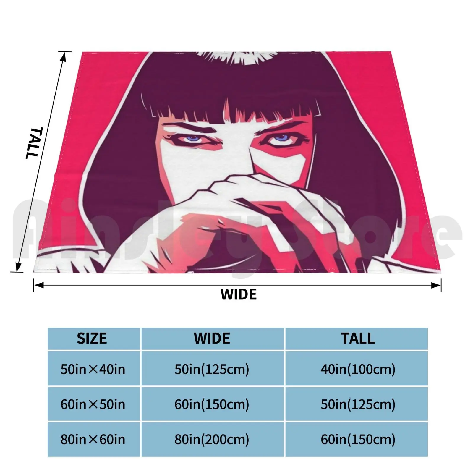 Pulp Fiction. Angry Mia Wallace. Blanket Fashion Custom Pulp Fiction