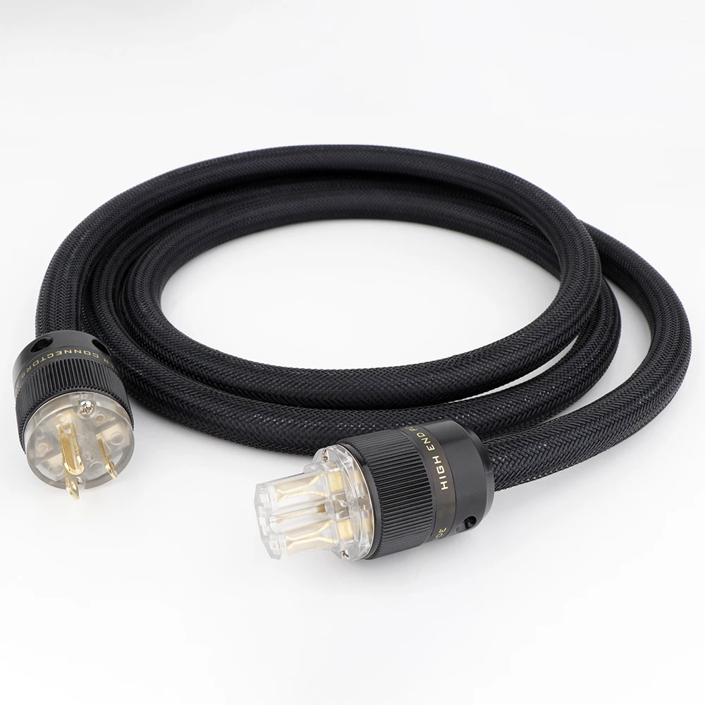 HiFi Power Cord, Hi-End Braided Sleeve Amplifier Power Cable - 10AWG - OD 17MM - Shielding, Audiophile High Fidelity AC Power Wi