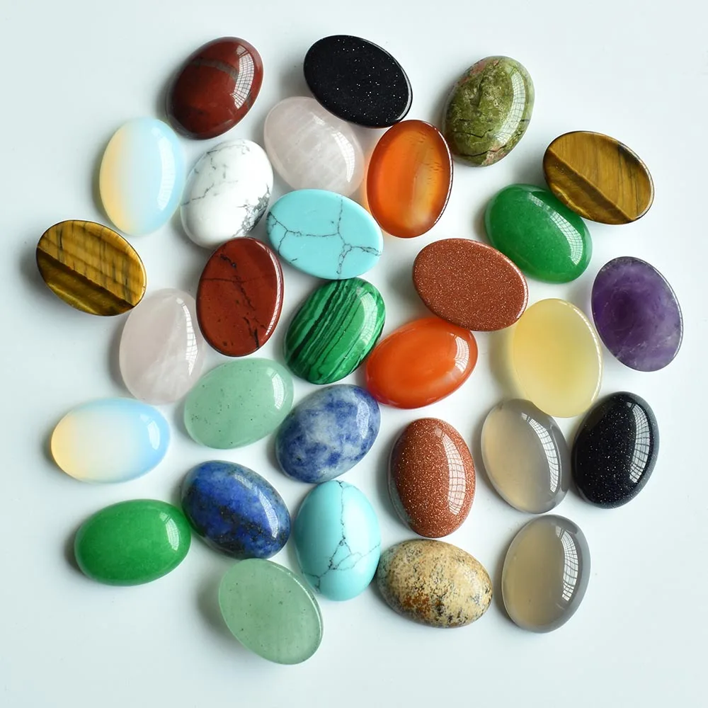 Fashion natural stone mixed Oval CAB CABOCHON for Jewelry&Clothes Accessories 13x18mm wholesale 30pcs/lot free shipping