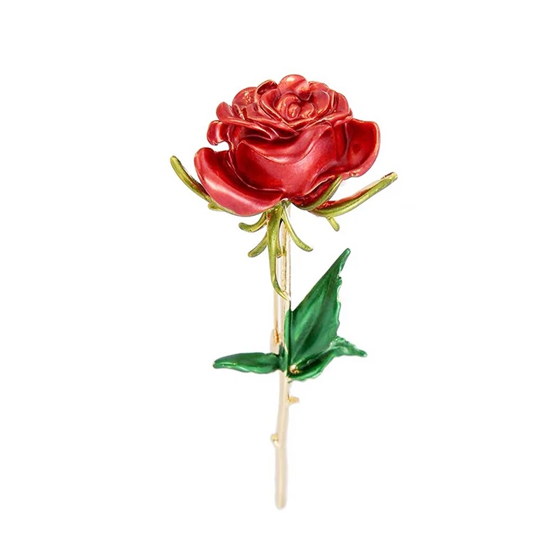 

Wuli&baby Classic Enamel Rose Flower Brooches For Women Alloy 4-color Rose Flower Weddings Office Casual Brooch Pins Gifts