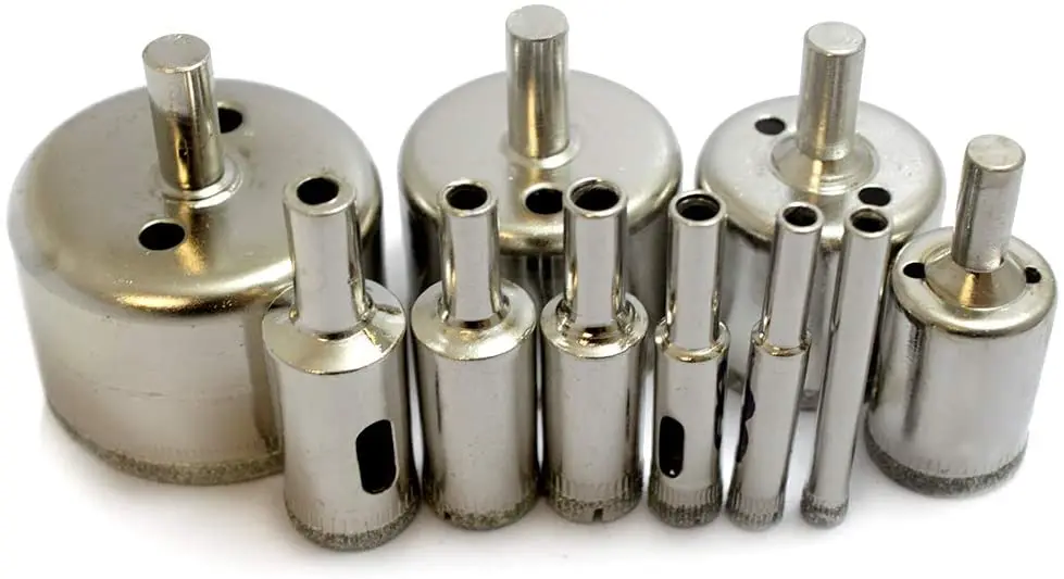 10pcs Diamond Drill Bit Set Glass Hole Saw for Tiles Glass Ceramic Marble Bottles DIY,6mm - 50mm