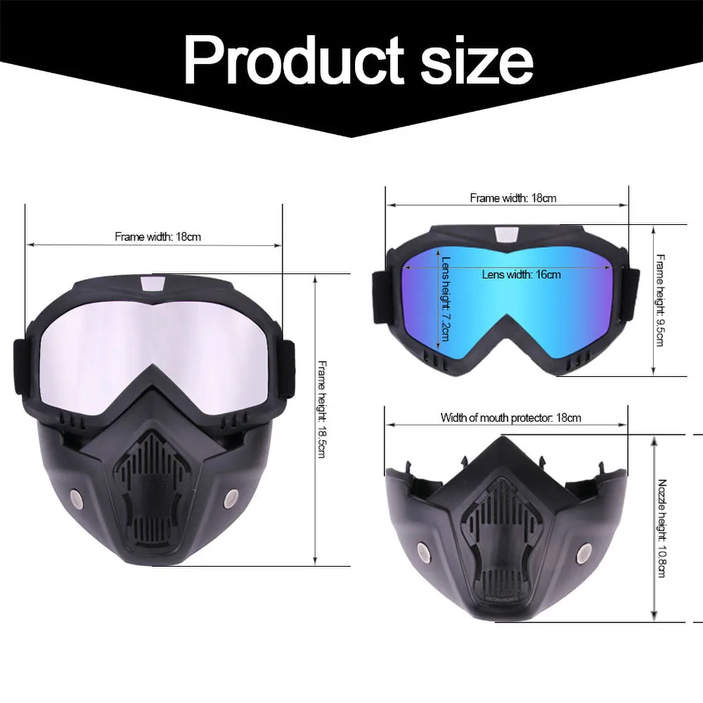 Staubdichte Motocross-Brille, verstellbare Motorradbrille, atmungsaktiv, Vollgesichtsschutz, Motorrad, Dirt Bike, Offroad-Maske