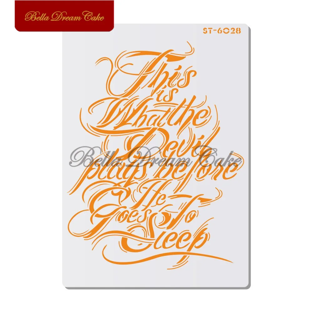 Good Sleep Words Wall Stencils for DIY Home Decor Scrapbooking Painting Hollow Drawing Stencils Template Cake Stencil Cake Tool