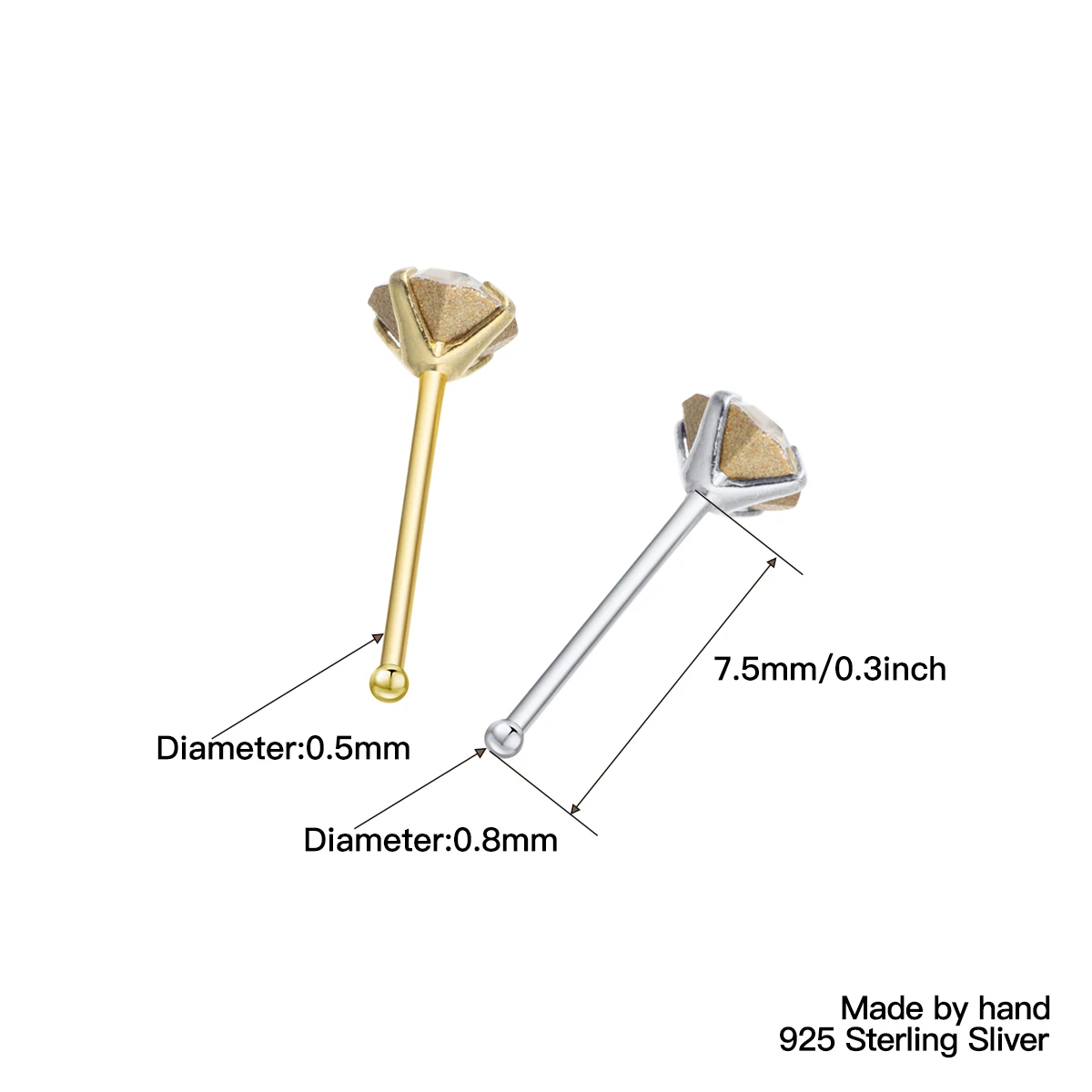 Bijoux de piercing en argent regardé 925, carillon multi-document, goujon antarctique, tambours indiens, 925