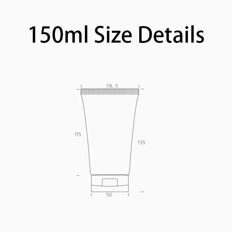 빈 플라스틱 스퀴즈 병, 화장품 크림 용기, 젤 로션, 여행 포장 소프트 튜브, 200ml, 150ml, 150g, 200g