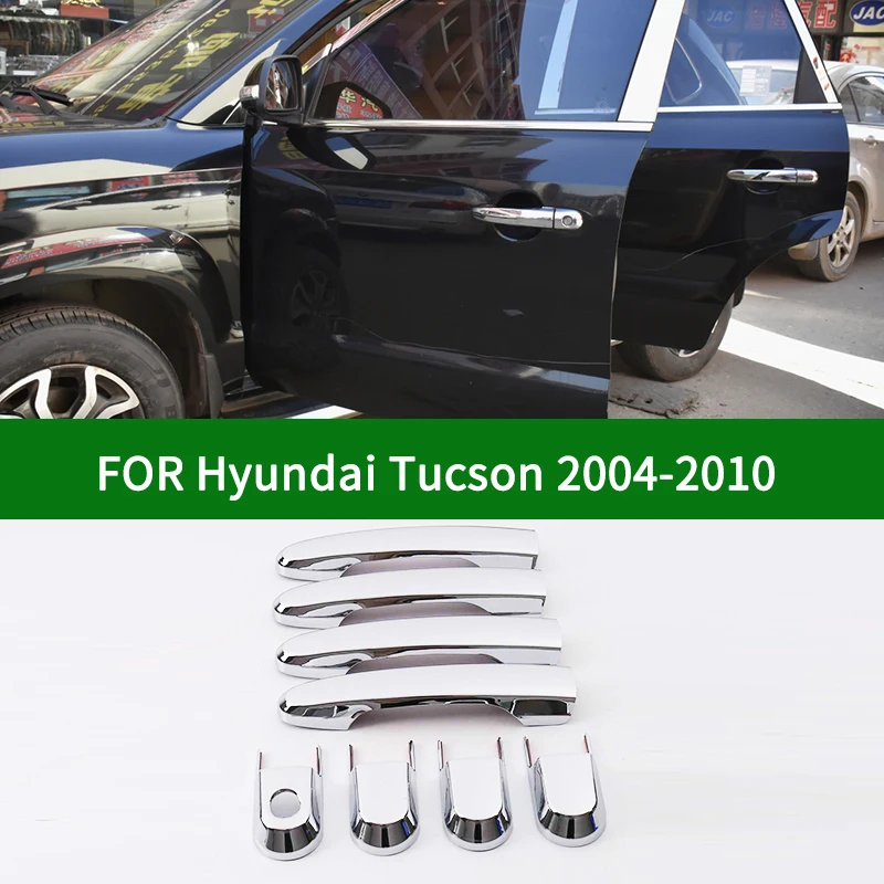 Exterior chrome silver car Side Door Handle bowl cup Cover Trim For Hyundai Tucson JM 2004-2010 2005 2006 2007 2008 2009