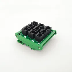 DIN Rail Mount RJ45 Module,RJ45 8P8C Jack 9-Way Buss Breakout Board,Terminal Block, Connector.