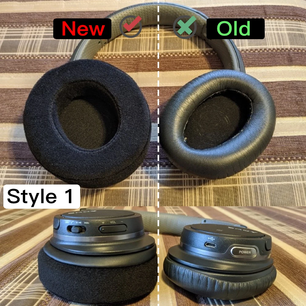 Whiyo Weiche Samt Ersatz Ohr Pads für Sony MDR ZX750BN ZX750AP ZX770BN ZX770AP Headset Kissen Kopfhörer Tasche Leder Teile