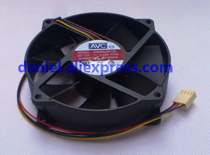 

Original DA09025R12E 12V 0.22A 9025 9CM hydraulic 4-wire temperature-controlled mute round fan