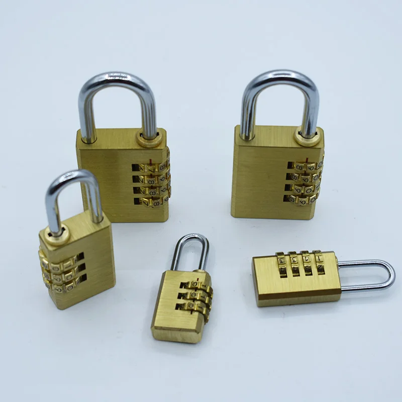 Solid Brass Copper Security Padlock Password Combination Suitcase Luggage Metal Code Lock for Gym Digital Locker