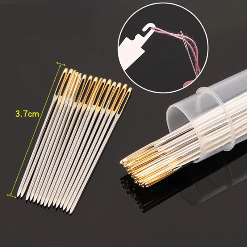 30 PCS Cross Stitch Needles Gold Tail Needle Blunt Embroidery Needle Cross Stitch Needlework Tools Home DIY Sewing Needles