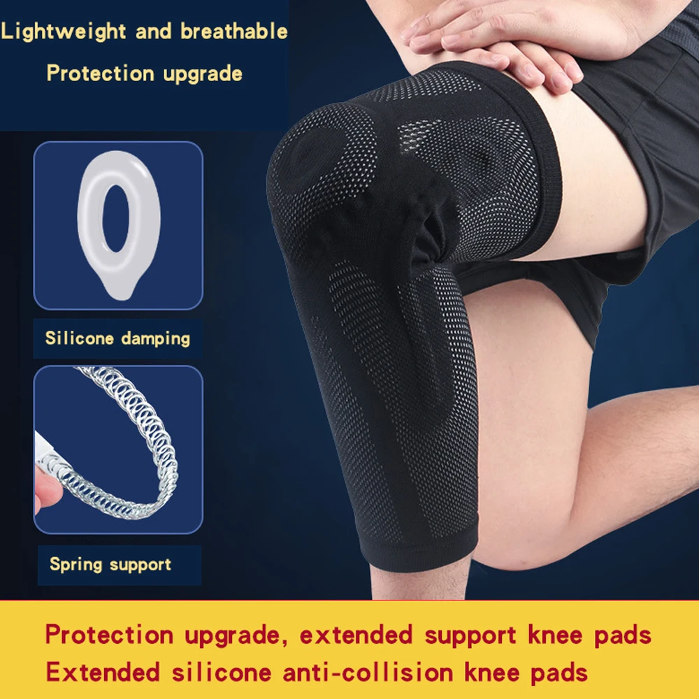 Long Sports Knee Pads Thin Breathable Meniscus Joint Protection Patella Outdoor Basketball Football Climbing Fitness Leggings