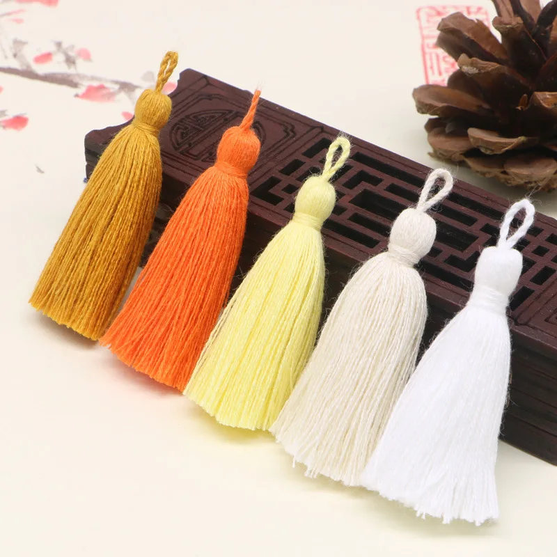 10pcs 5cm Pure Cotton Small Tassels Trim DIY Craft Supplies Clothes Bookmark Curtains Home Textiles Jewelry Earrings Fringe Trim