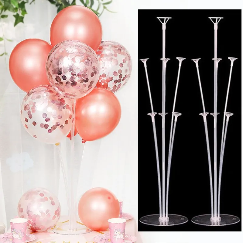 

7 Tubes Balloons Stand Balloon Holder Column Confetti Balloon Baby Shower Kids Birthday Party Wedding Decoration Supplies Globos