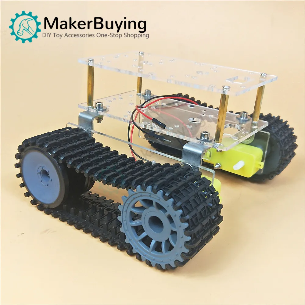 Double layer economical robot tank chassis acrylic TT motor 3-9v tracked car intelligent car chassis