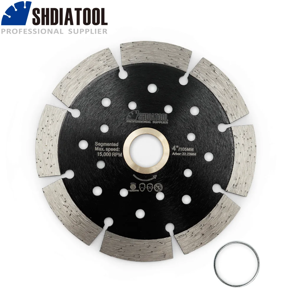 Shdiatool 1Pc Dia 4/4.5/5/7/9 "Diamant Gesegmenteerde Zaagblad Met Multi Gat Doorslijpschijf Voor Hard Materiaal Steen Keramische tegel