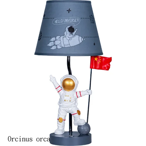 Children room lamp astronaut table lamp boy bedroom space man bedside lamp North European American table lamp