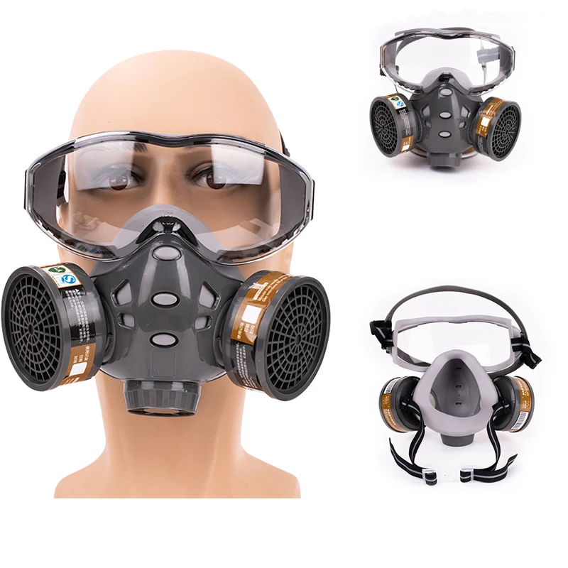 8200 Protective Dustproof Safety Half Full Face Mask Gas Mask With Glasse Spray Paint Chemical Pesticide With Filters Respirator