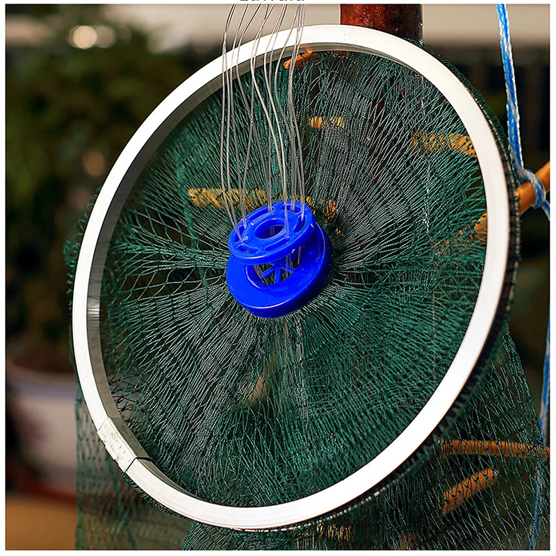 Lawaia Multifilament Material Fishing Net with Iron Pendant Hand Cast Net Green Multi-strand Network Cable Fishing Tools