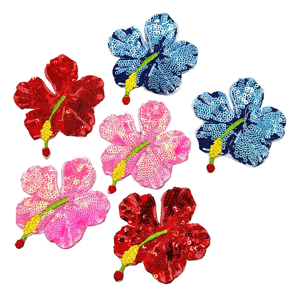 Iron On Flower Sequin Embroidery Patch Applique On Clothes Patches For Clothing Stickers Embroidered Parches Ropa AC1550