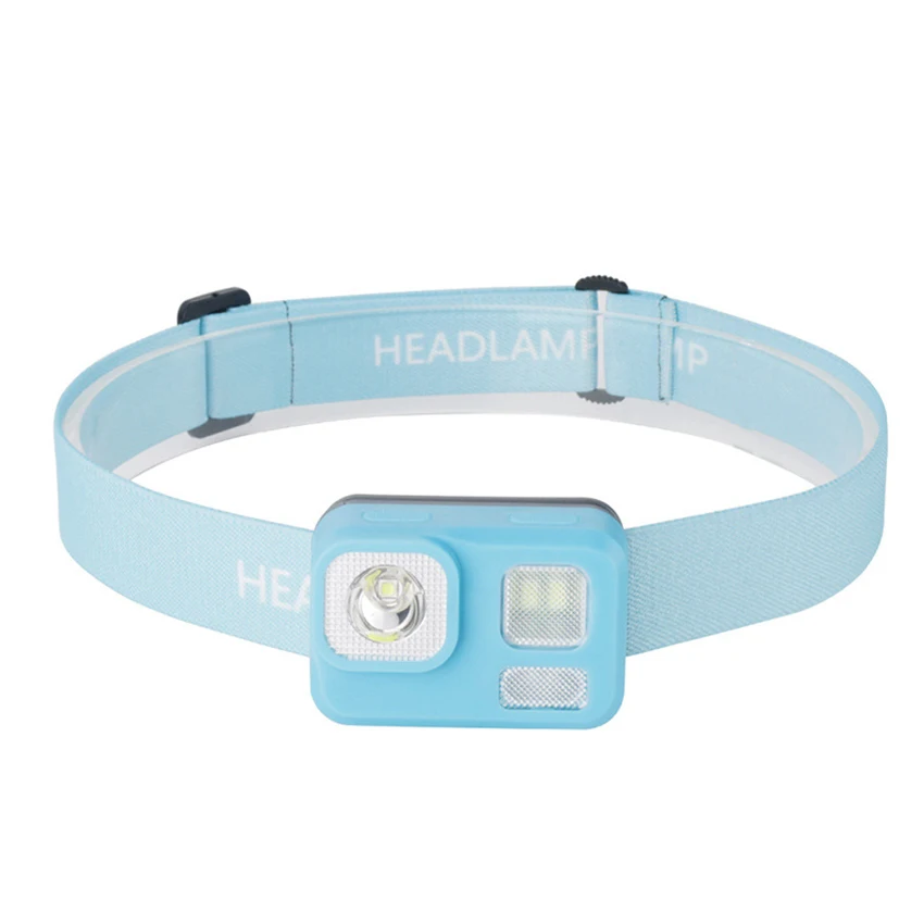 Lampada frontale a LED torcia 160 Lumen 3 modalità, alimentata a batteria, lampada frontale impermeabile luce rossa per campeggio all'aperto corsa in bicicletta