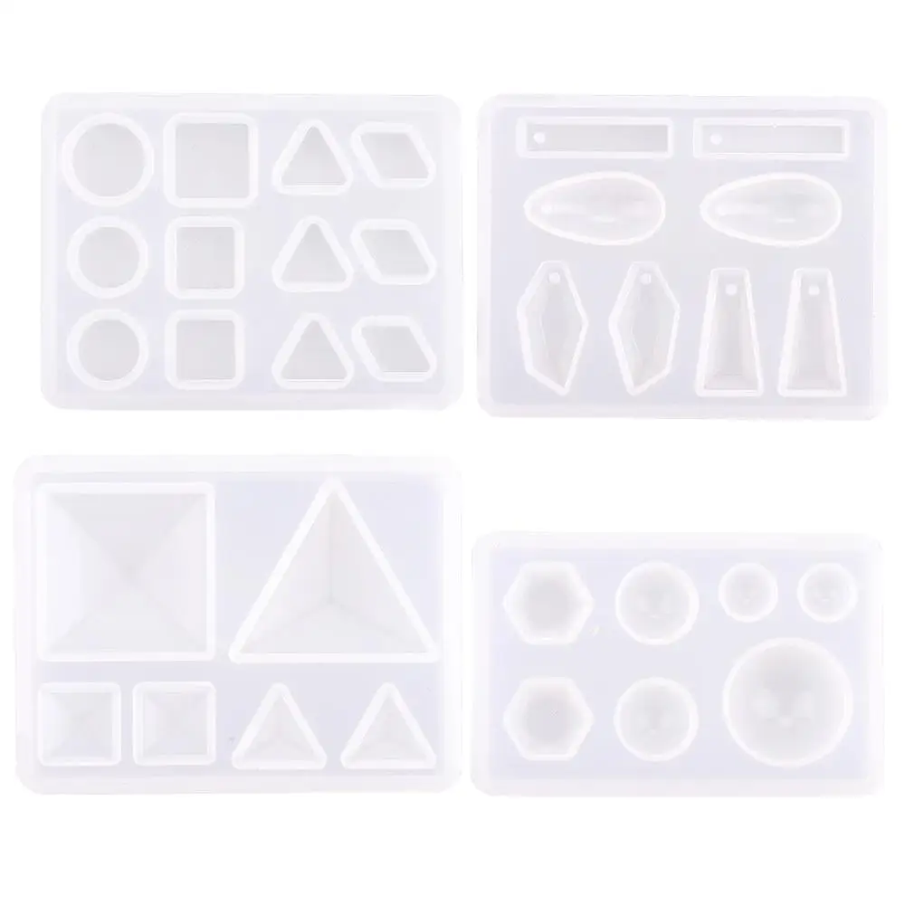 1Pc Transparent Silicone Mold Resin Decorative Craft DIY Different Type Drop Water Geometric Silicone Mold For Jewelry Findings