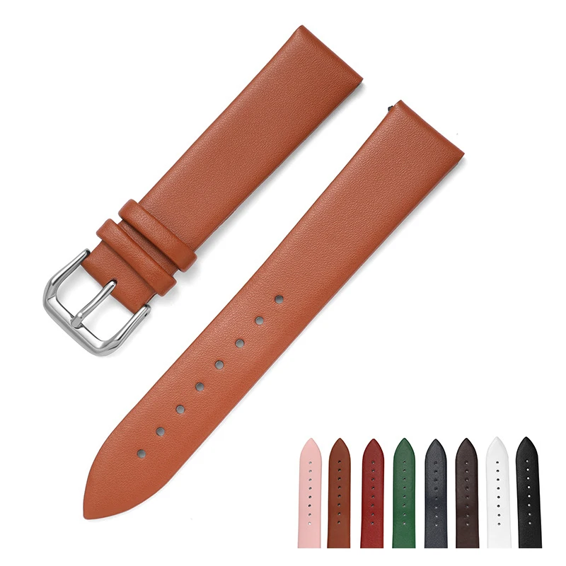 Watchband Cowhide strap 8-22mm 20mm watch strap Super soft cowhide ultra-thin leather strap UTHAI Z60