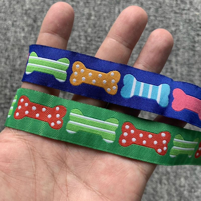 10YARD 7/8 Inch 22MM New Colored Dog Bones Cartoon Ribbon