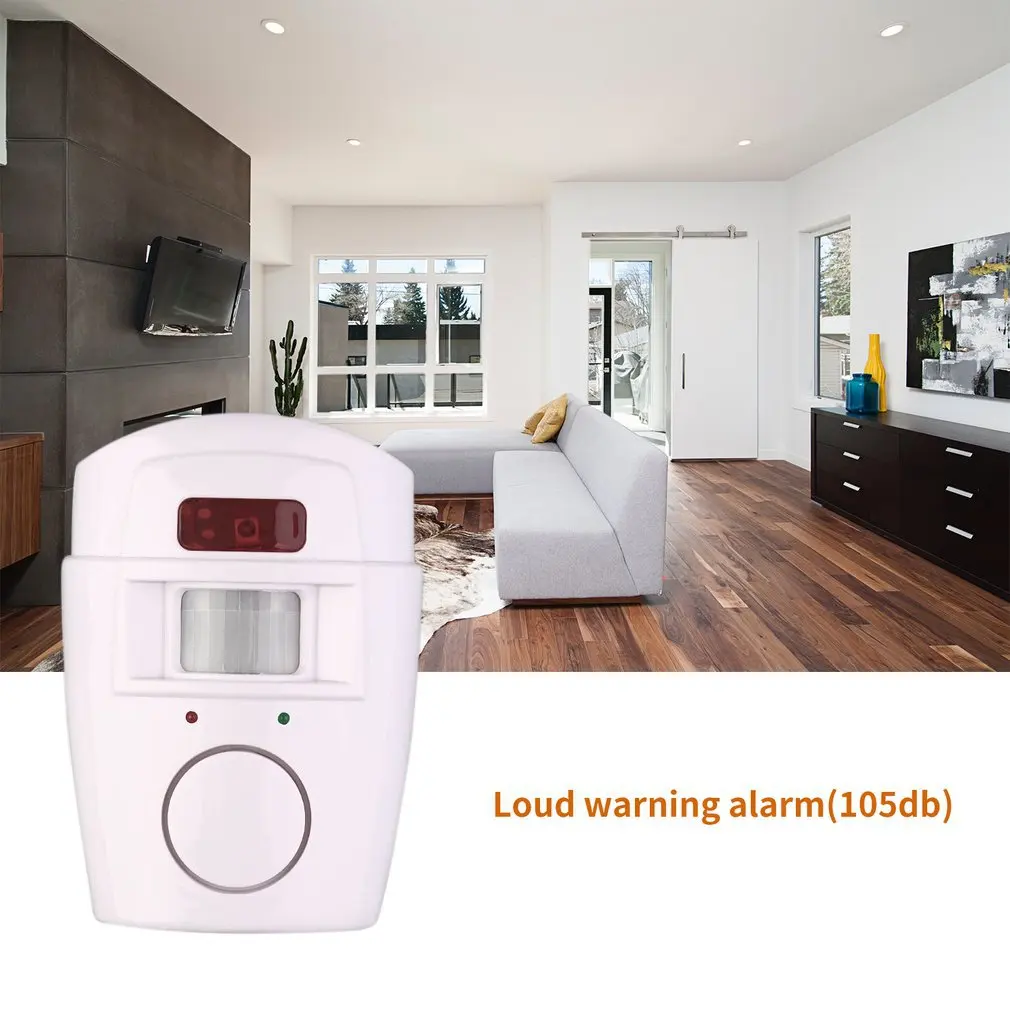 LESHP 105db Wireless PIR Motion Sensor Alarm for Home Security Anti-theft Motion Detector Alarm System with 2 Remote Controller