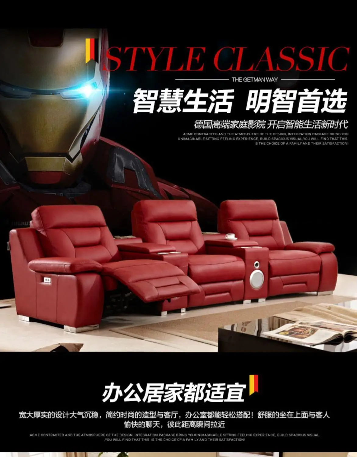 Living Room Sofa genuine leather sofas electric recliner salon couch puff asiento muebles de sala canape 2 cup holder +3 seat