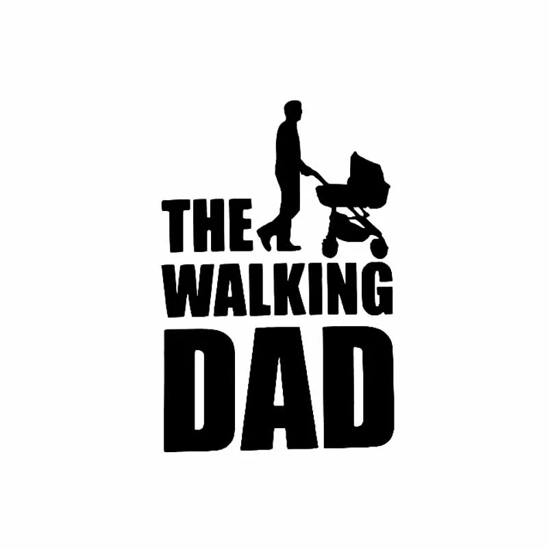 9.9CM*15CM The Walking Dad Fun Sticker Vinyl Decal Baby On Board Black/Silver for Lexus Stickers