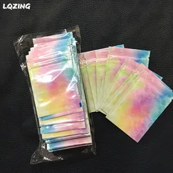 300pc Color Marble Pattern Aluminized Flat Zip lock Bath Salt Cosmetic Bag Baggies Zipper Pouches Small Foil Food Bags 8C Thick