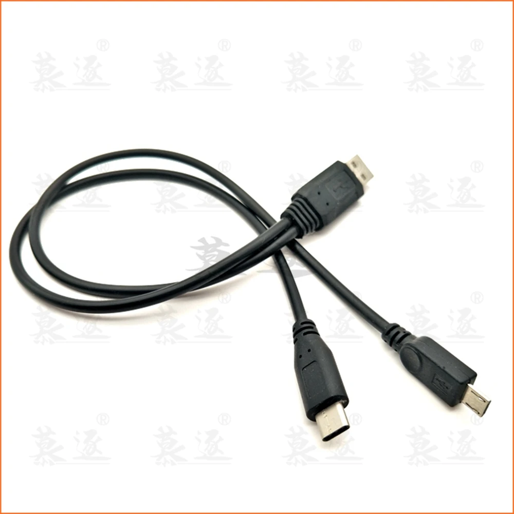 2 in 1 Micro USB Type C Cable For Samsung Xiaomi Fast Charge Cable Android Cell Phone Microusb USB C Cable For Huawei