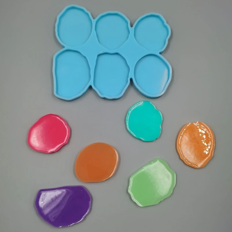 Tray Epoxy Resin Mold Six Irregular Circles Silicone Mould DIY Crafts Decorations Casting Tools