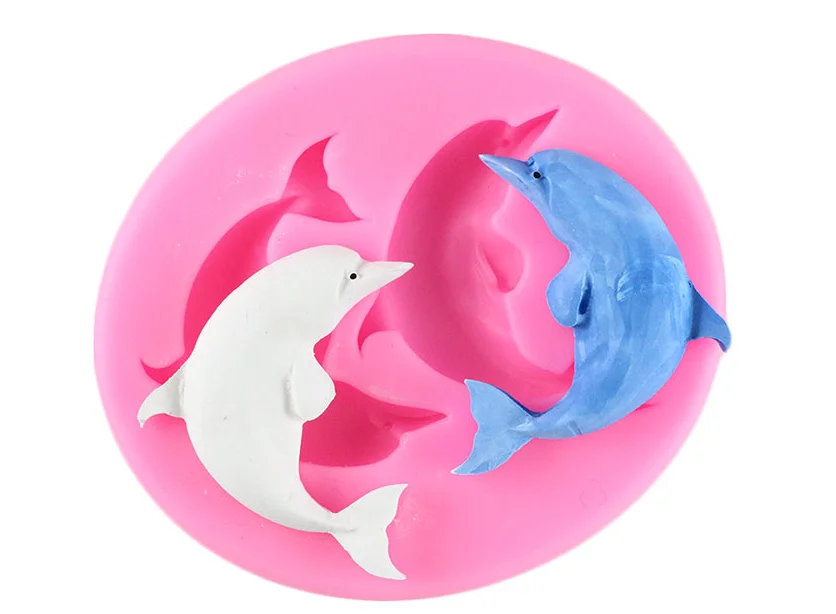 Dolphin Fondant Mold DIY Cake Decorating Tools Cupcake Candy Polymer Clay Chocolate Mould