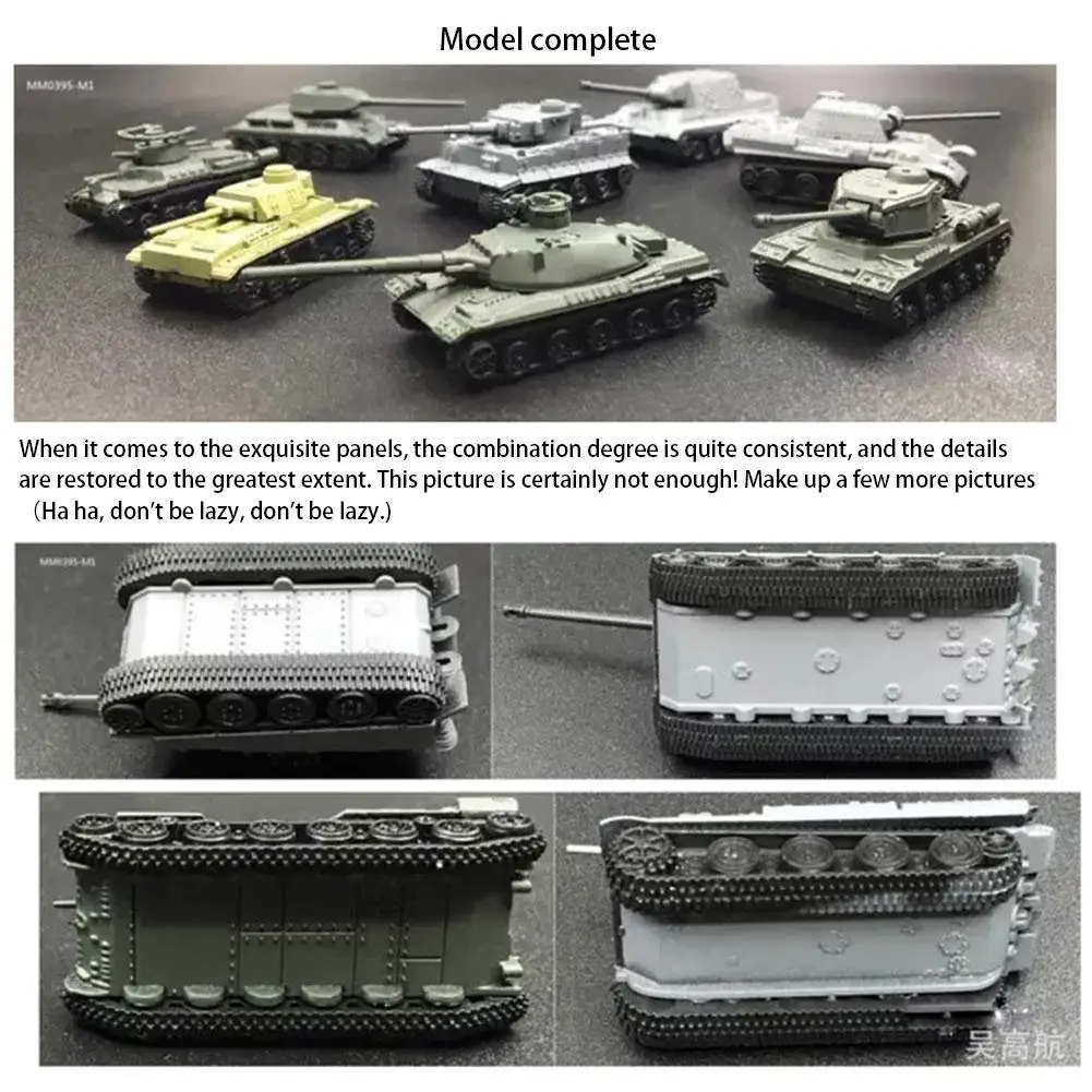 1:144 4D Assembled Tank Model Military German King Tiger Main Thumb Battle Children\'s Military Tank Toy Tank Model Boy Toys Gift