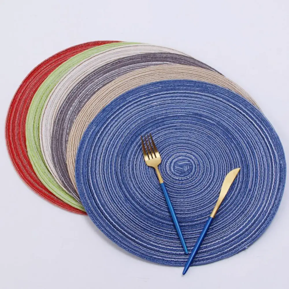 

Hot Sales！Round Heat Insulation Table Mug Mat Pad Placemat Non-slip Coasters Cotton Home Decoration